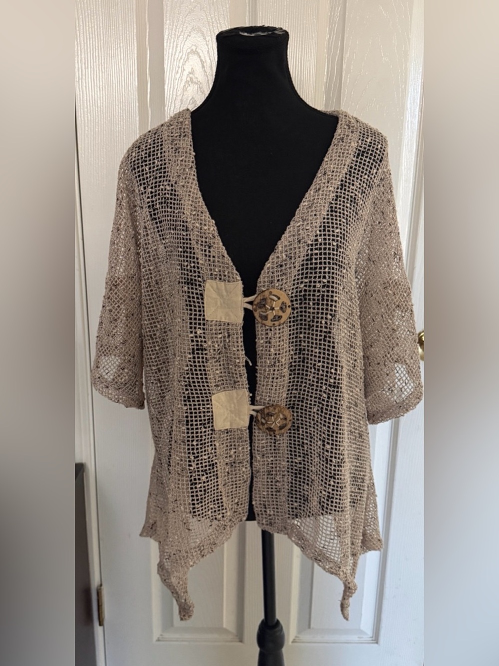Kaktus XL Open Knit Crochet Boho Cardigan Kimono